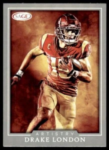 2022 SAGE Hit Silver RC ART-DL2 Drake London Atlanta Falcons USC Football Card - Picture 1 of 2