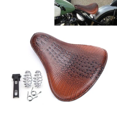 Asiento individual de cocodrilo marrón para motocicleta Harley Sportster XL 1200 883 V-Rod WL Foto 1 de 4