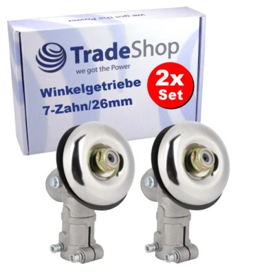 2x 7-Zahn 26mm Winkelgetriebe für Einhell GC-BC 52 I AS, Nemaxx 2in1 MT52 4in1 - Bild 1 von 4