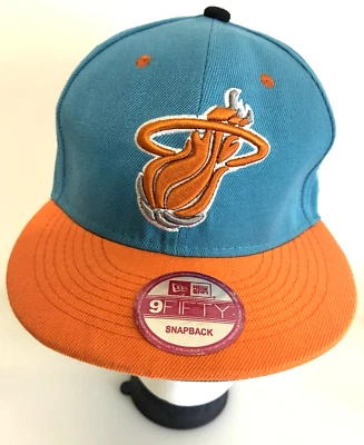 Miami Heat~NBA~New Era~9Fifty~Snapback~Gorra/Sombrero de Béisbol~Azul con Billete Naranja~HWC Foto 1 de 4