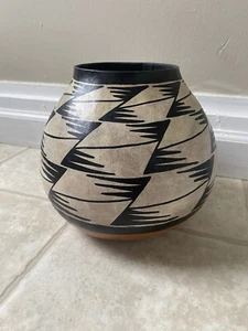Indianer Kürbis Handarbeit Kunst signiert JoAnne Stackhouse 1998 Acoma-like - Bild 1 von 11