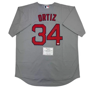 Autographed/Signed David Ortiz Boston Red Sox Grey Baseball Jersey Fanatics COA - Picture 1 of 4