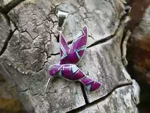 Kolibri Sterlingsilber lila Sugilit Edelstein & Opal XL Größe Anhänger AA63 - Bild 1 von 7