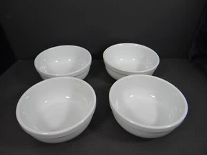 Culinary Arts Cafeware Soup Chili Cereal Bowls Set of 4 White Heavy 6" - Picture 1 of 8