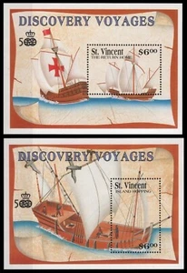 St. Vincent 1991 - Mi-Nr. Block 170-171 ** - Estampillada sin montar o nunca montada - barcos / barcos - Columbus - Imagen 1 de 1