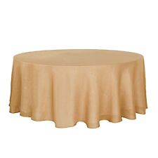 108" Round Premium Faux Burlap Polyester Tablecloth Wedding Table Decorations