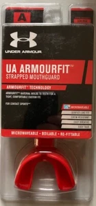 Neu im Karton Under Armour Armourfit Mundschutz für Erwachsene mit Riemen rot kostenloser Versand - Bild 1 von 4