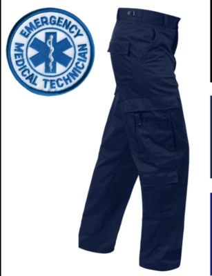 MENS EMS  EMT Ripstop Trousers NAVY Unhemmed  Poly Cotton  TRU-SPEC 24-7  - Image 1 of 4