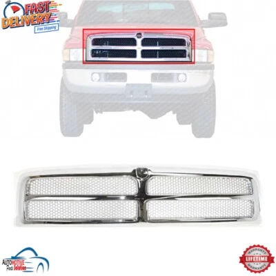 NEW FRONT GRILLE GRILL ASSEMBLY FOR 1994-2002 DODGE RAM 2500 PICKUP CH1200178 - Image 1 of 4