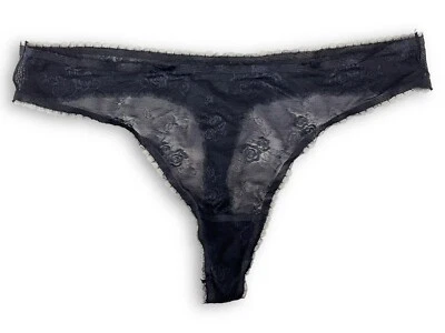 Tanga de malla Victoria's Secret de colección talla M negro Foto 1 de 4