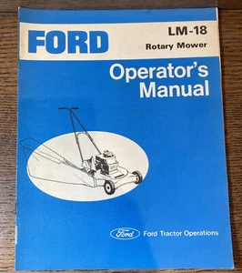 Vintage 1973 Ford Motor Tractor LM 18 Rotary Mower Operators Manual Lawn Mower B - Picture 1 of 3