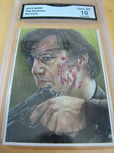 THE GOVERNOR THE WALKING DEAD ARTIST AUTOGRAPH 2014 ACEO ART PRINT GRADED 10 C - Picture 1 of 1