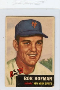 1953 Topps Bob Hofman New York Giants #182 🚀😳💥 GVG - Picture 1 of 2