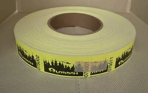 Vintage Aladdin Casino Tear Off Raffle Ticket Roll Fluorescent Yellow Ephemera - Picture 1 of 1