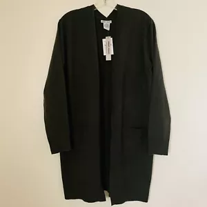 NWT Sweet Romeo Women's Open Drape Pocket Cardigan Color Olive Green Loden M - Picture 1 of 4