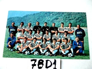 JUVENTUS 1974-75 CARTOLINA CM 22X15,5 CON AUTOGTAFI STAMPATI SUL RETRO 78D1 - Foto 1 di 2
