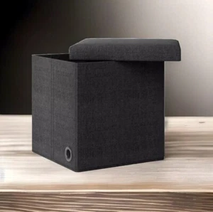 Room Essentials Collapsible Dorm Single Storage Ottoman Upholstered-MDF 15x15x15 - Picture 1 of 3