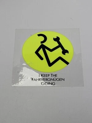 Volkswagen Fahrvergnugen Vinyl Decal Advertising Day Glo Yellow NOS VTG Rare - Image 1 of 3