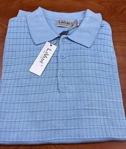SALE!!!! Lavane Men's SKY BLUE Light Weight Short Sleeve Sweater M-4X - Picture 1 of 6
