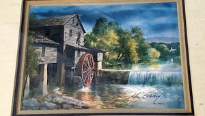 Jim Gray Old Mill Pigeon Forge TN Print: 6x4.5" Frame: 11.5x10.5x1" 1980's - Bild 1 von 11