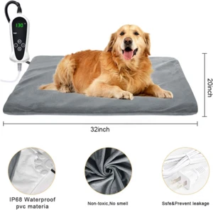 Pet Heating Pad, Upgraded Electric Dog Cat Heating Pad Indoor Waterproof, Aut... - Picture 1 of 7