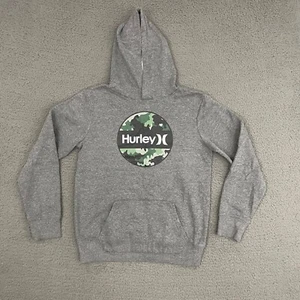 Hurley Hoodie Sweatshirt Boys Large 18/20 Gray Graphic Cotton Blend Pullover - Picture 1 of 8