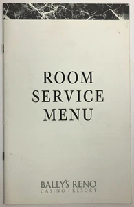 Vintage 1991 Bally's Reno Casino Resort Hotel Room Service Menu - Picture 1 of 7