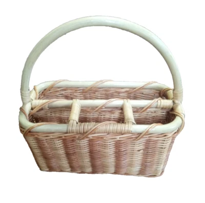 Wicker Silverware Napkin Basket Barbecue Picnic Large 12" w" x 12h" x 6"d - Image 1 of 4