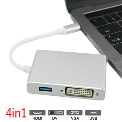 USB 3.1 Type C USB-C to DVI HDMI VGA USB 3.0 Adapter Cable For Laptop Notebook - Image 1 of 4