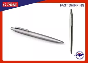 Parker Jotter Stainless Steel Chrome Trim Ballpoint Pen Fine Nib Blue Ink Parker - Picture 1 of 3