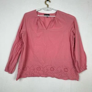 Lane Bryant Bluse Damen 22 Übergröße Rosa Langarm Cut Out Print Freizeit - Bild 1 von 10