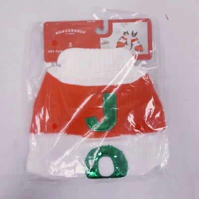 WONDERSHOP S 20Lbs Christmas Sweater Pet Flip Sequin JOY Dog and Cat NEW - Image 1 of 4