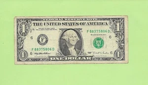 1995 $1 WEB FED PRESS F 8837 5806 D .... FRONT PLATE-3, BACK-9 RUN-14 - Picture 1 of 2
