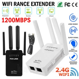 1200Mbps WiFi Range Extender Repeater Wireless Amplifier Router Signal Booster - Picture 1 of 14