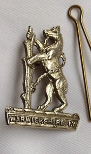 Pre WW1 Warwickshire Imperial Yeomanry Cap Badge All White Metal 40 mm ANTIQUE - Picture 1 of 24