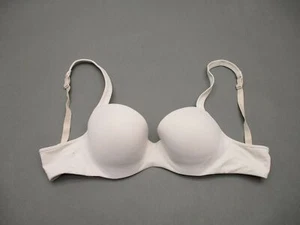 36A Barely There Women Ivory Underwire Padded Invisible Look T-Shirt Demi Bra 6H - Picture 1 of 8