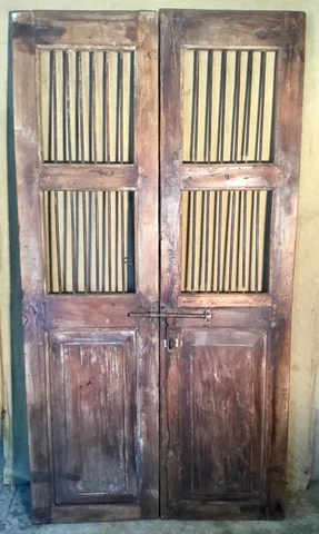 Antique Architectural Salvaged Wood & Iron Doors. Wine Cellar Doors Cover