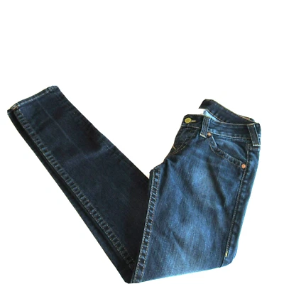 Calça jeans skinny cintura baixa True Religion azul 30 usada - Imagem 1 de 4