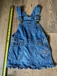 Old Glory Girls size 5 Jean Overall Skirt with Embroidered Flowers - Picture 1 of 2