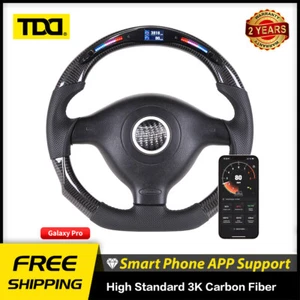 TDD Real Carbon Fiber LED Steering Wheel for Volkswagen GTI MK4 VW MK4 Golf 4 - Picture 1 of 8