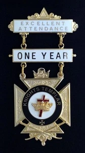 Masonic Knights Templar Excellent Attendance Jewel (KTEA-1) - Picture 1 of 1