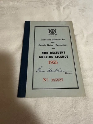 Vintage 1955 Ontario Non Resident Fishing License - Image 1 of 4