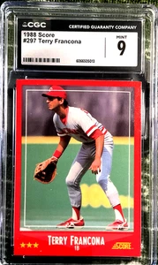 1988 SCORE CGC 9 TERRY FRANCONA 297 HOF MANAGER ALL STAR REDS - Picture 1 of 2