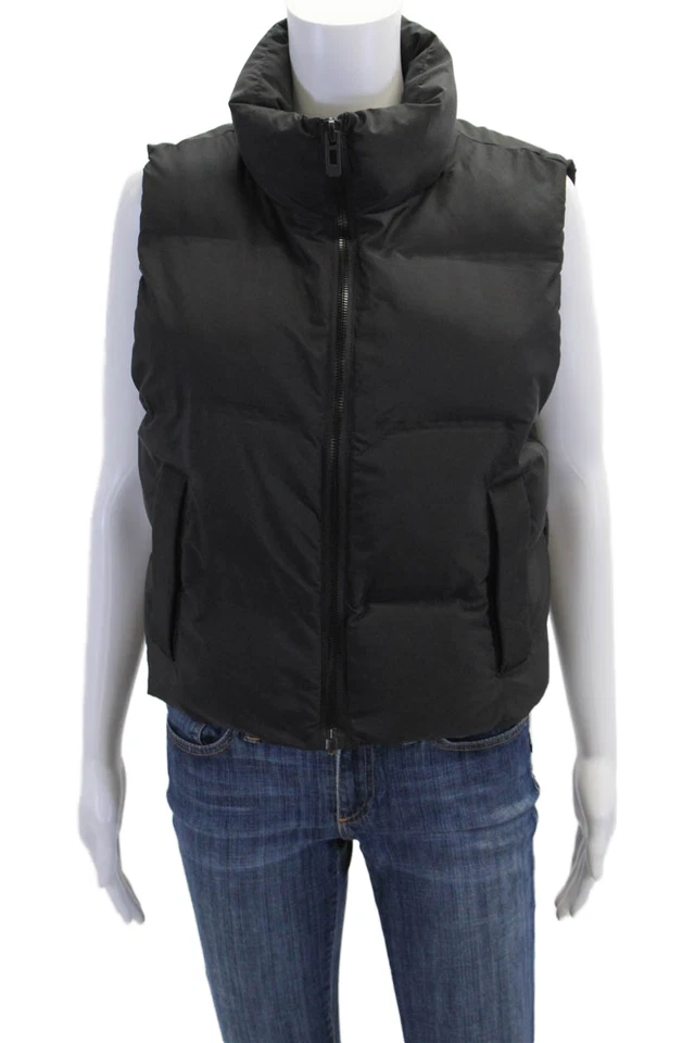 Chaqueta Chaleco Zara Mujer Cremallera Completa Sin Mangas Puffer Negra Talla Extra Pequeña Foto 1 de 4