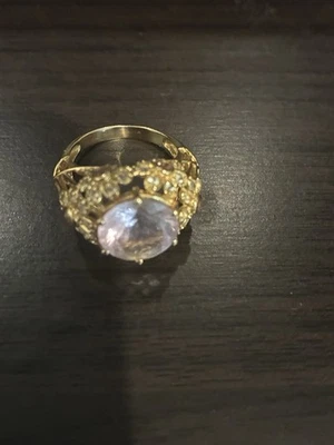 Victoria Wieck 14K Rose Gold Pink Amethyst white Topaz Flower Ring Size 6.25 - Image 1 of 4