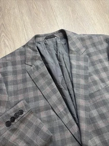 Blazer Abrigo Deportivo Boss Hugo Boss 42R Gris Cuadros Hombre Boda Formal Nuevo - Imagen 1 de 15