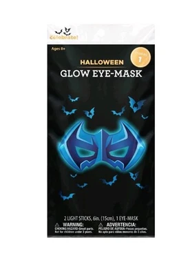 Halloween Blue Bat Glow Eye Mask 10.5"x5.5"unisex By Way To Celebrate New - Image 1 of 4