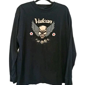 Kawasaki Vulcan Motorcycles T-Shirt Velvet Skull Black Long Sleeve Y2K Men's 2XL - Picture 1 of 8