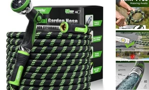  Metall Gartenschlauch 50 Fuß - No-Kink 304 Wasserschlauch mit 10 50 Fuß Stecker auf Buchse - Bild 1 von 7