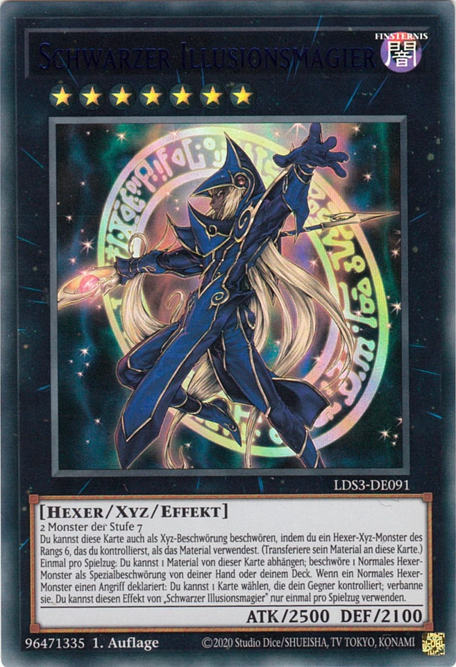 YU-GI-OH, SCHWARZER ILLUSIONSMAGIER, Blau-UR, LDS3-DE091, 1. Auflage, TOP - Bild 1 von 1